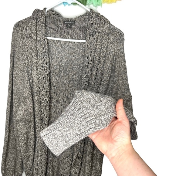 Eddie Bauer Open Front Knitted Gray Grey Cardigan Duster Size 2x plus size - Picture 5 of 15